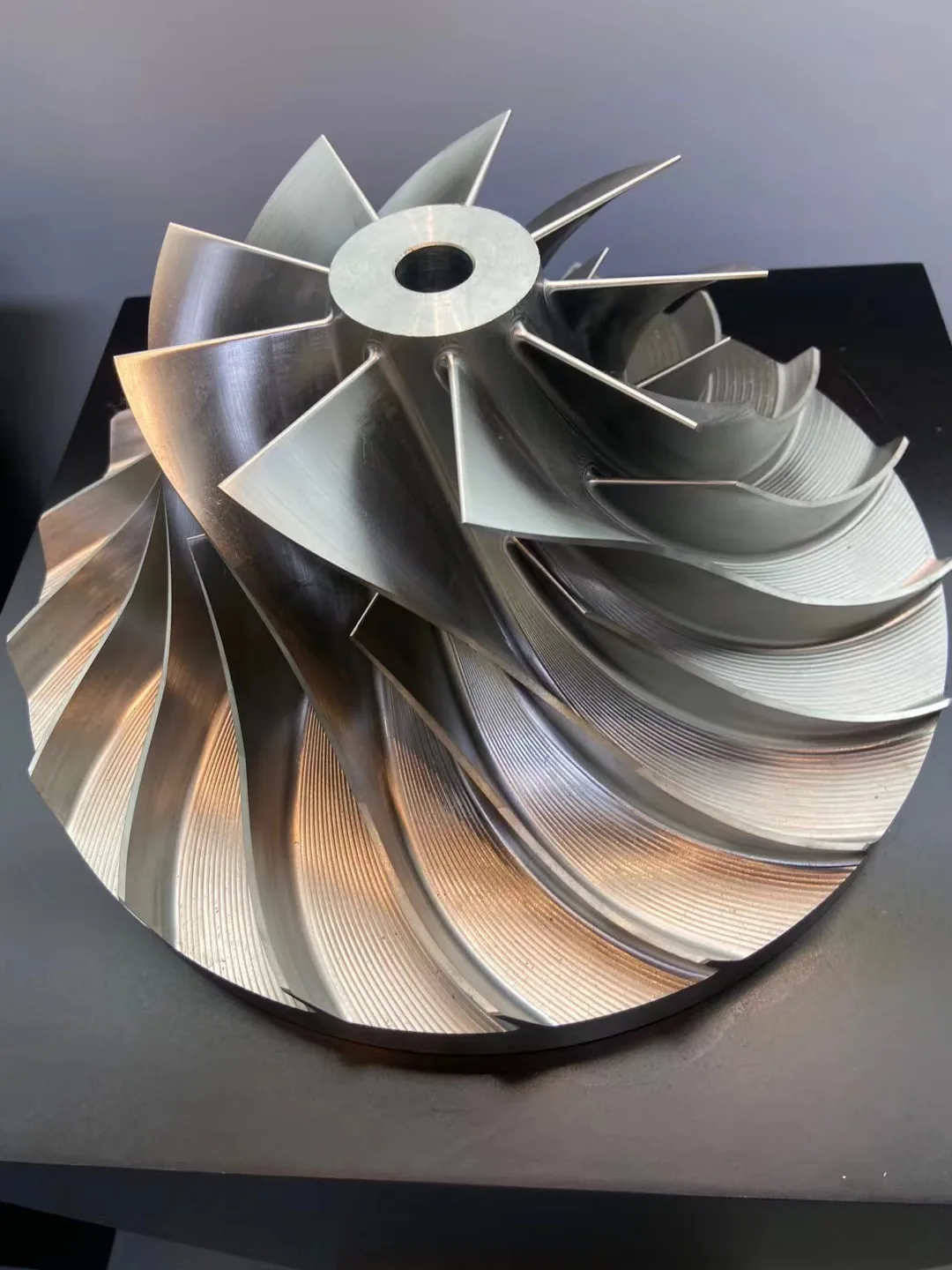 Five-axis CNC machined metal impeller